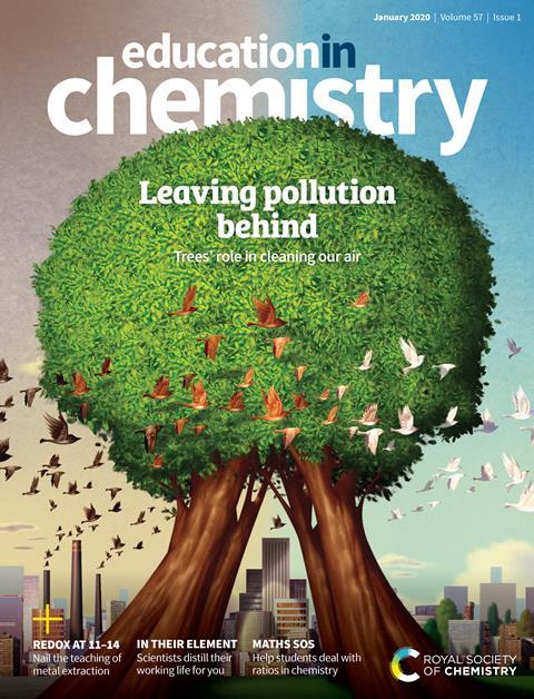 Cover of science education magazine Education in Chemistry January 2020